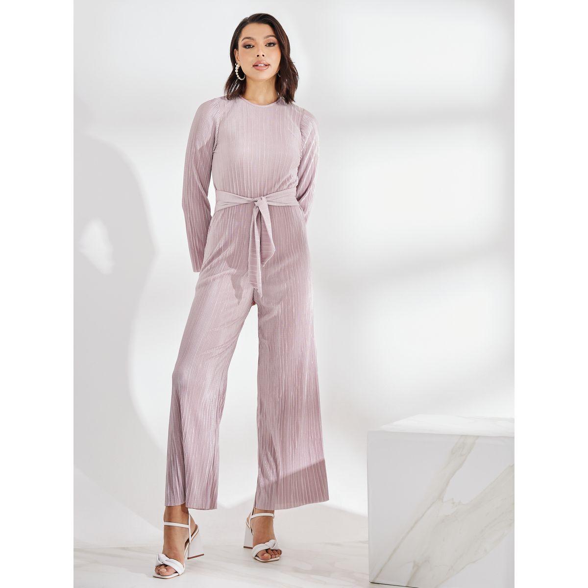 Styli Wide Leg Plisse Jumpsuit with Tie Waist-women-clothing-jumpsuits-image-1