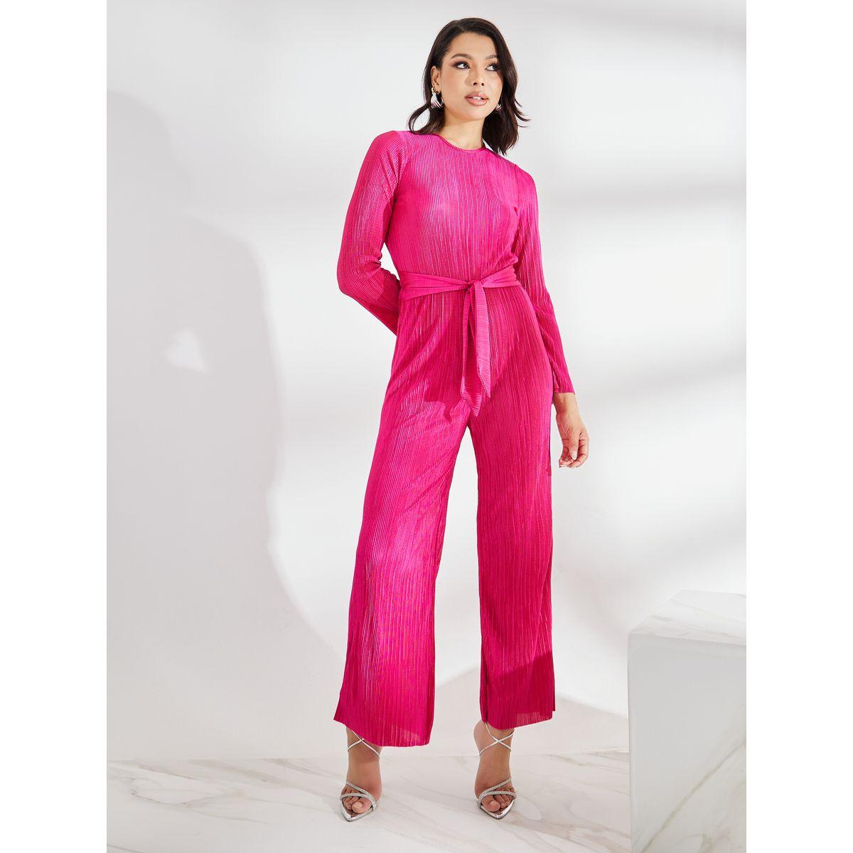Styli Wide Leg Plisse Jumpsuit with Tie Waist-women-clothing-jumpsuits-image-1