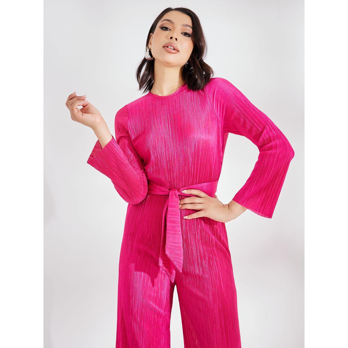 Styli Wide Leg Plisse Jumpsuit with Tie Waist-women-clothing-jumpsuits-image-3