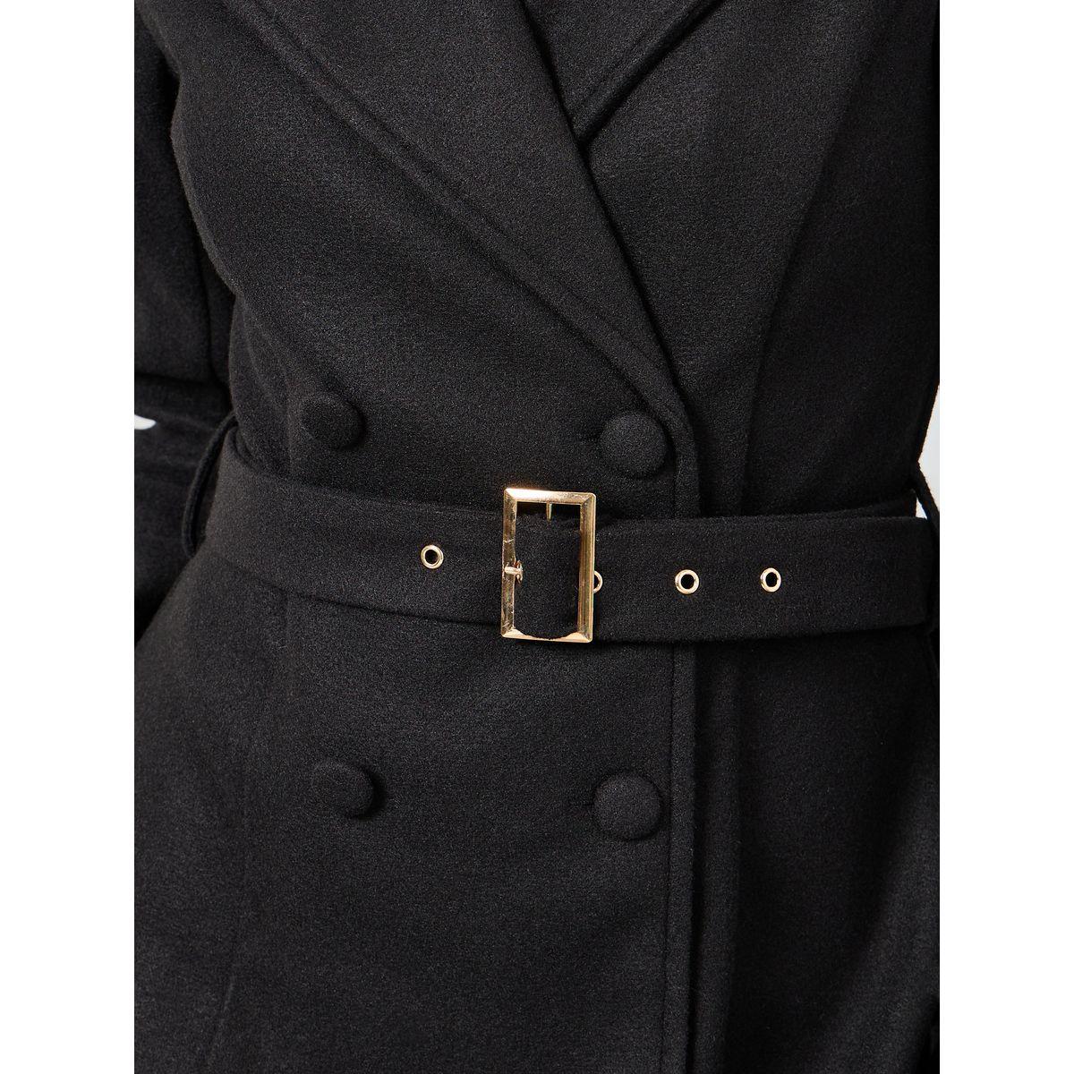 Styli Solid Notch Lapel Belted Coat Midi Dress-women-clothing-dresses-image-3