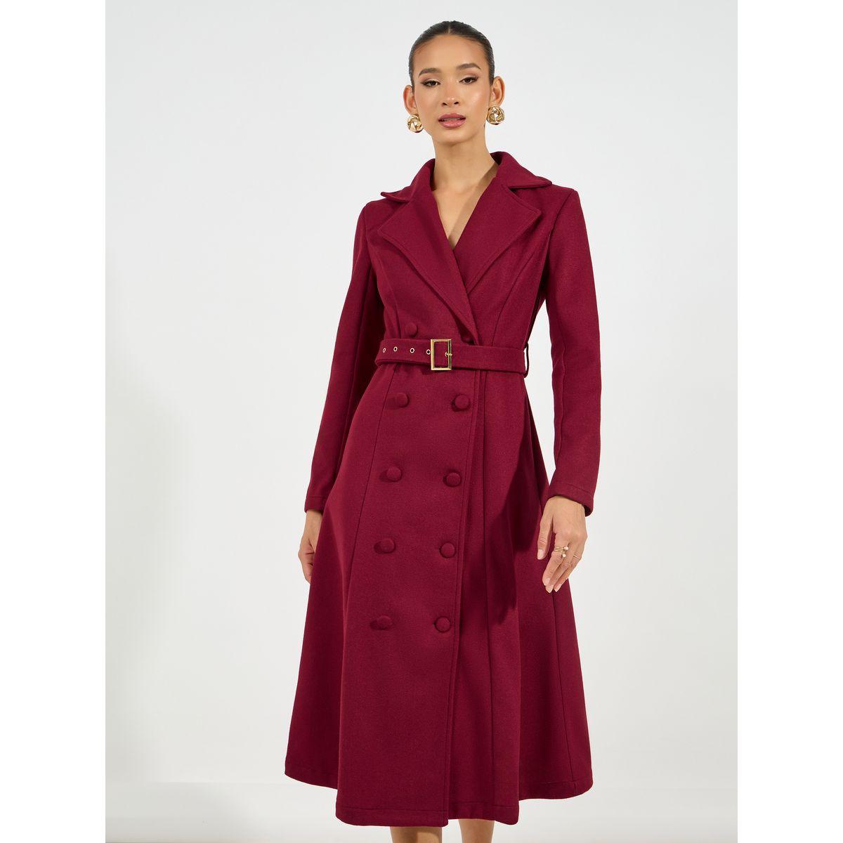 فستان ميدي سادة بحزام خصر-women-clothing-dresses-image-2