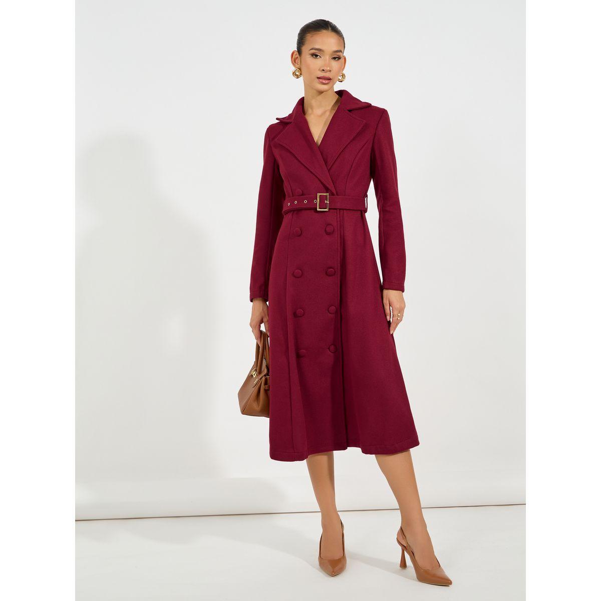 فستان ميدي سادة بحزام خصر-women-clothing-dresses-image-4