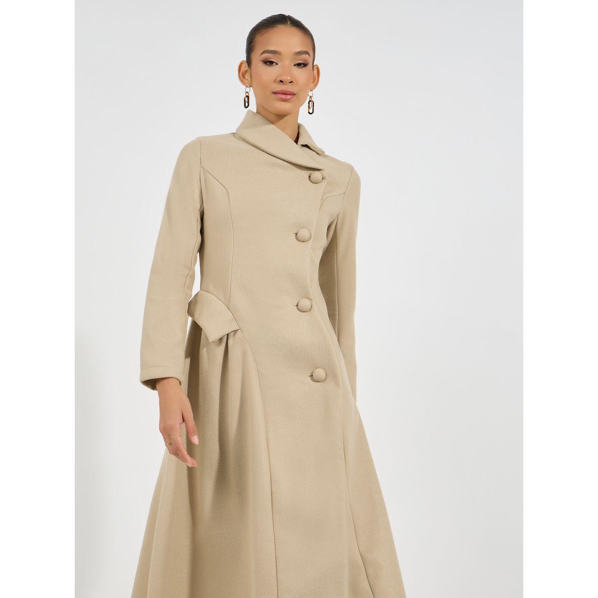 فستان ميدي بنمط بليزر مع أزرار غلق-women-clothing-dresses-image-5