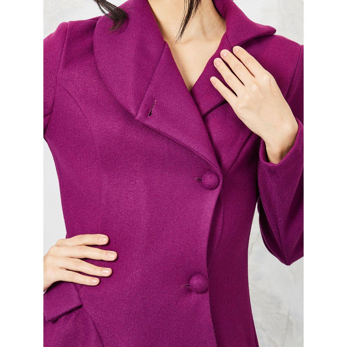 Styli Buttoned Collared Wool Like Blazer Midi Dress-women-clothing-dresses-image-3
