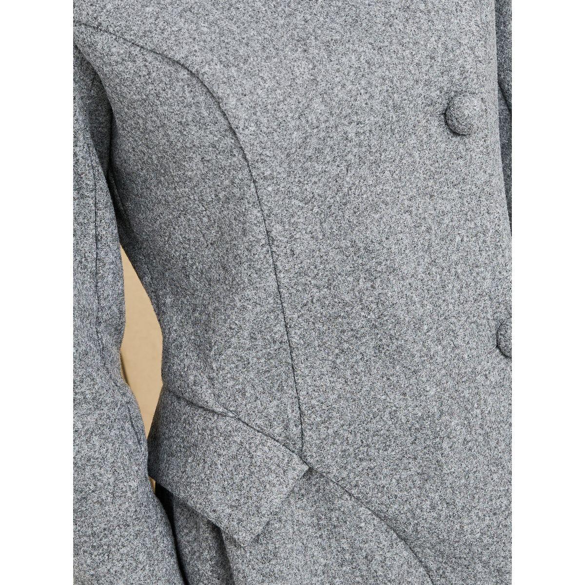 Styli Buttoned Collared Wool Like Blazer Midi Dress-women-clothing-dresses-image-3