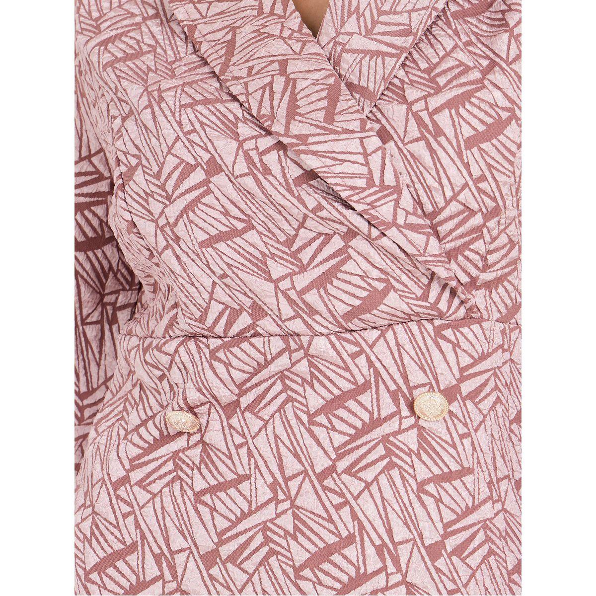 Styli Jacquard A-Line Midi Dress with Volume Sleeve-women-clothing-dresses-image-3