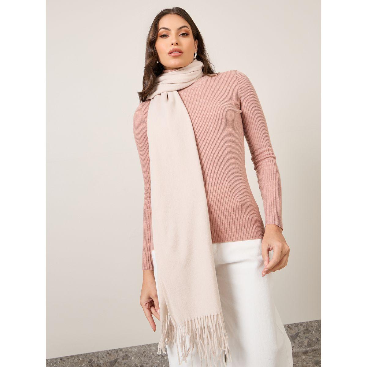Styli Fringe Edge Detail Scarf-women-winterwear-scarves-image-2