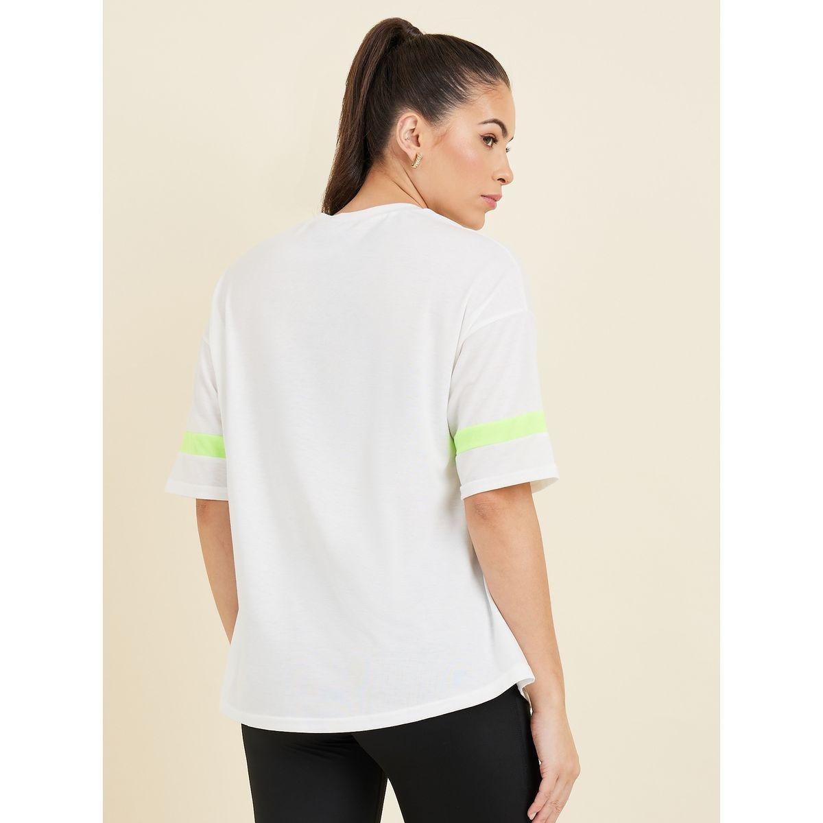 Styli Active Contrast Sleeve Band Loose Yoga Fit Top-sports-women-clothing-tshirtsandvests-image-5