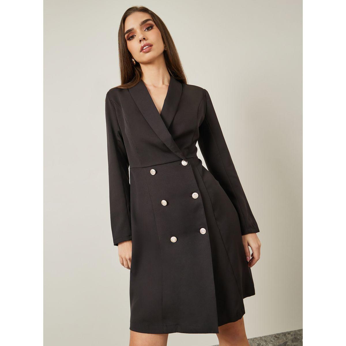 Styli Notch Lapel Buttoned Blazer Mini Dress-women-clothing-dresses-image-2