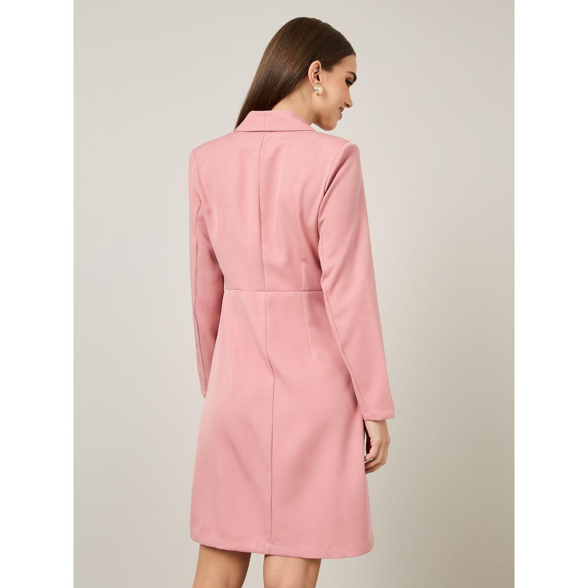 Styli Notch Lapel Buttoned Blazer Knee Length Dress-women-clothing-dresses-image-4