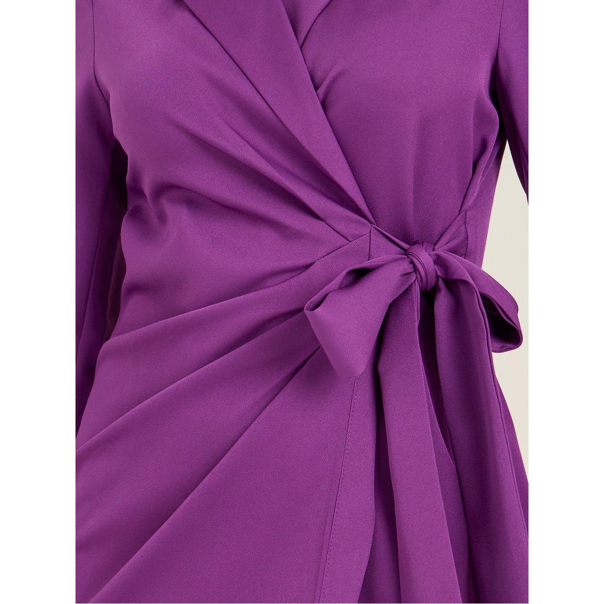 Styli Tie Front Wrap Knee Length Blazer Dress-women-clothing-dresses-image-3