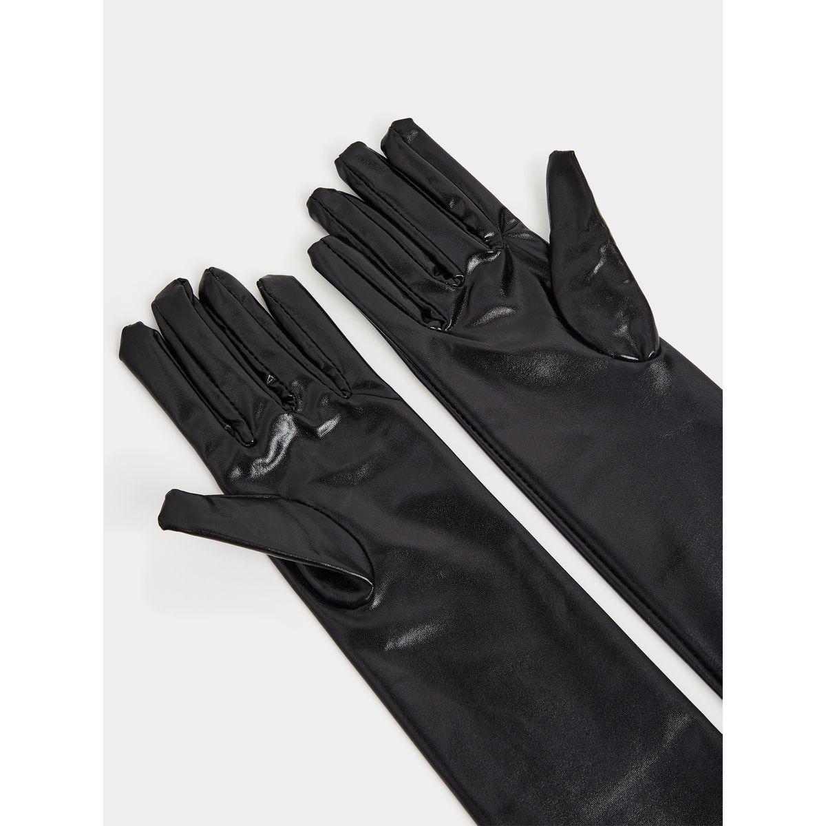 Styli PU Long Gloves-women-winterwear-gloves-image-3