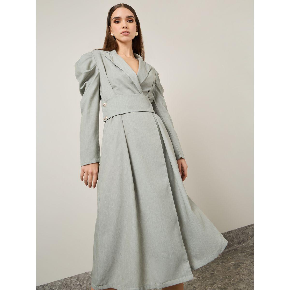 فستان ميدي بأكمام فوليوم-women-clothing-dresses-image-2