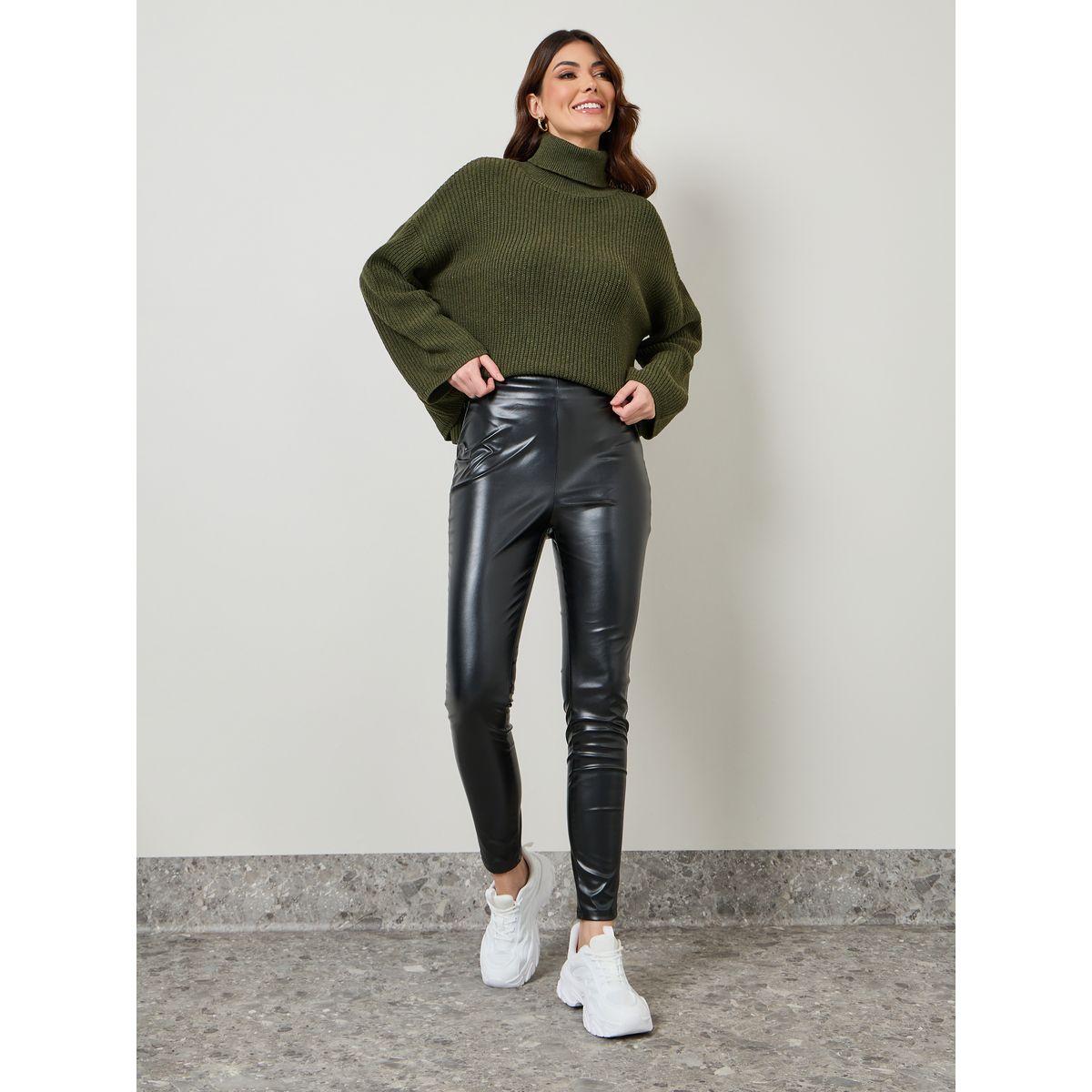 Styli High Rise Leather Look Fitted Leggings-women-clothing-bottoms-leggings-image-1