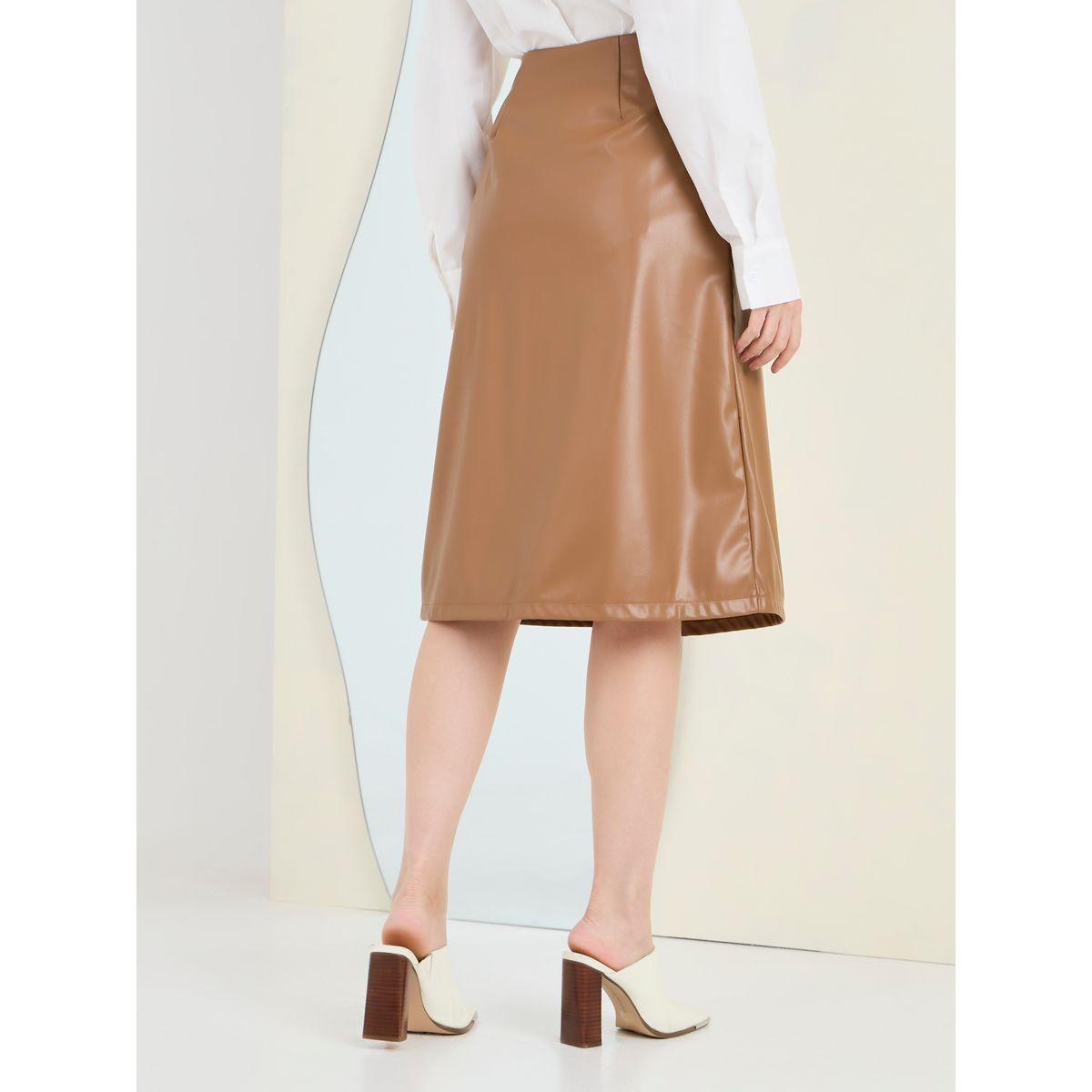 Styli Leather Look Midi Skirt with Split Hem-women-clothing-bottoms-skirts-image-4