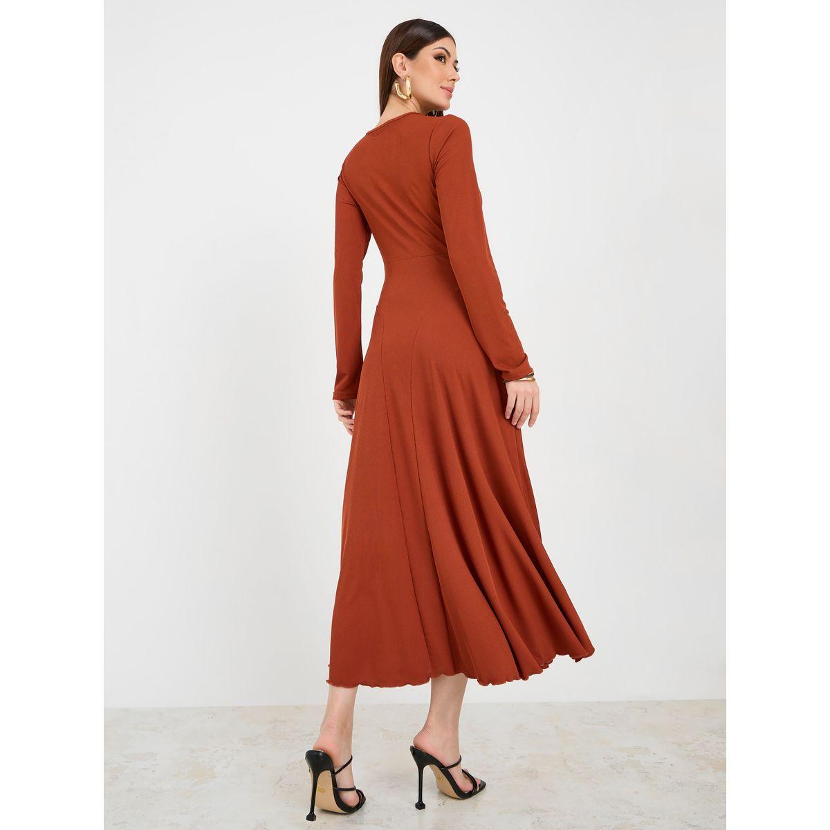 Styli Cross-Over Neckline Detail A-Line Maxi Dress-women-clothing-dresses-image-5