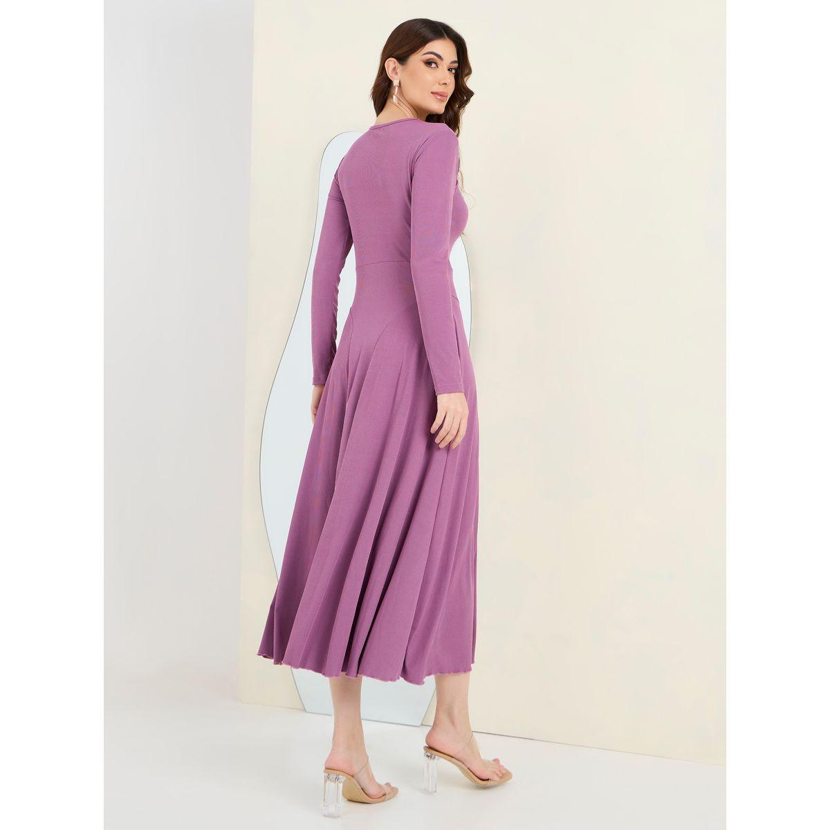 Styli Cross-Over Neckline Detail A-Line Maxi Dress-women-clothing-dresses-image-4