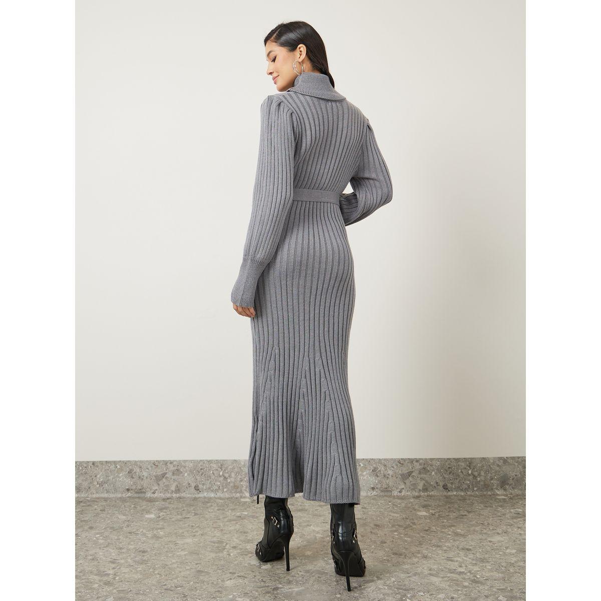 Styli Wide Ribbed Turtle Neck Sweater Maxi Dress-women-clothing-dresses-image-4
