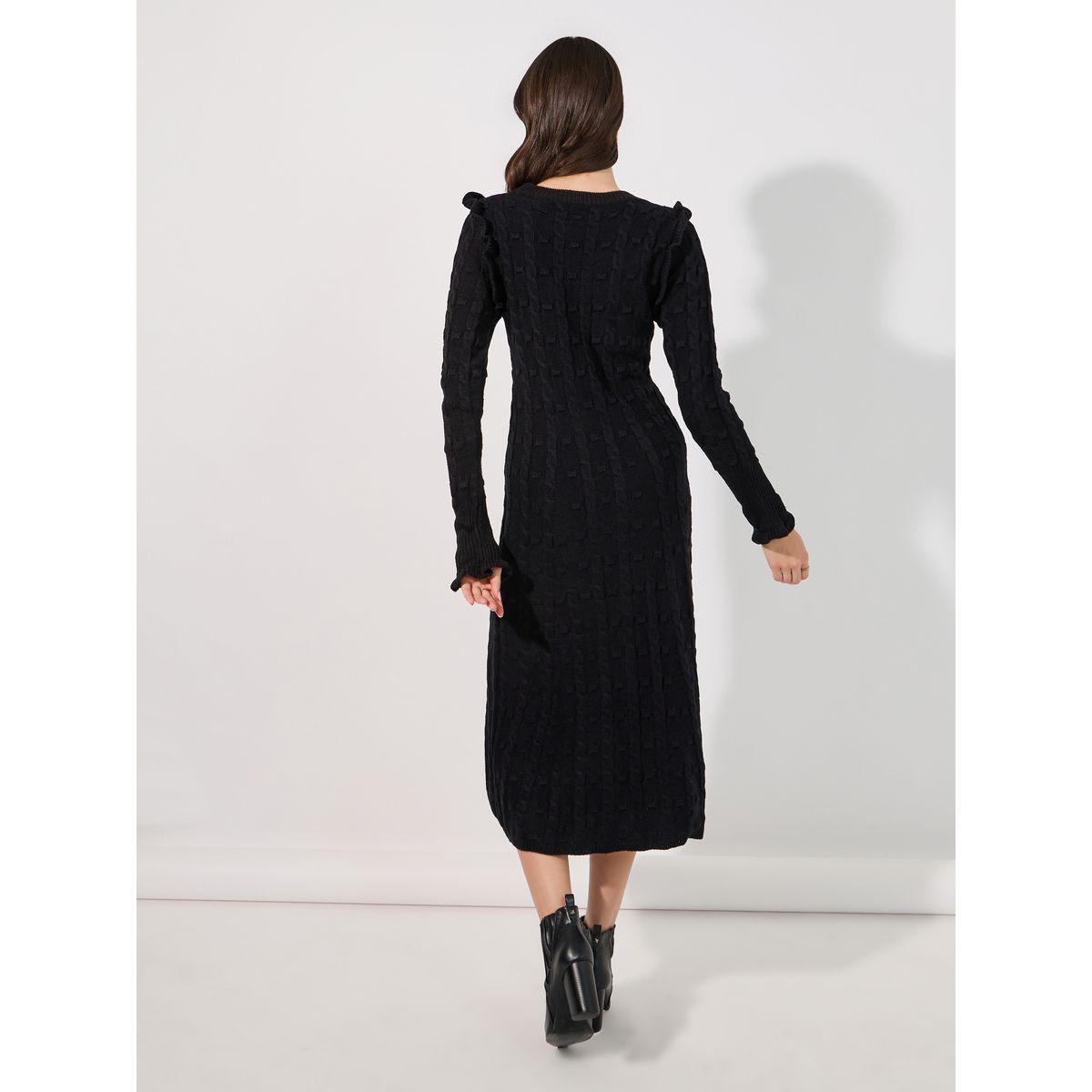 فستان ميدي محبوك بتفاصيل بارزة الملمس-women-clothing-dresses-image-6