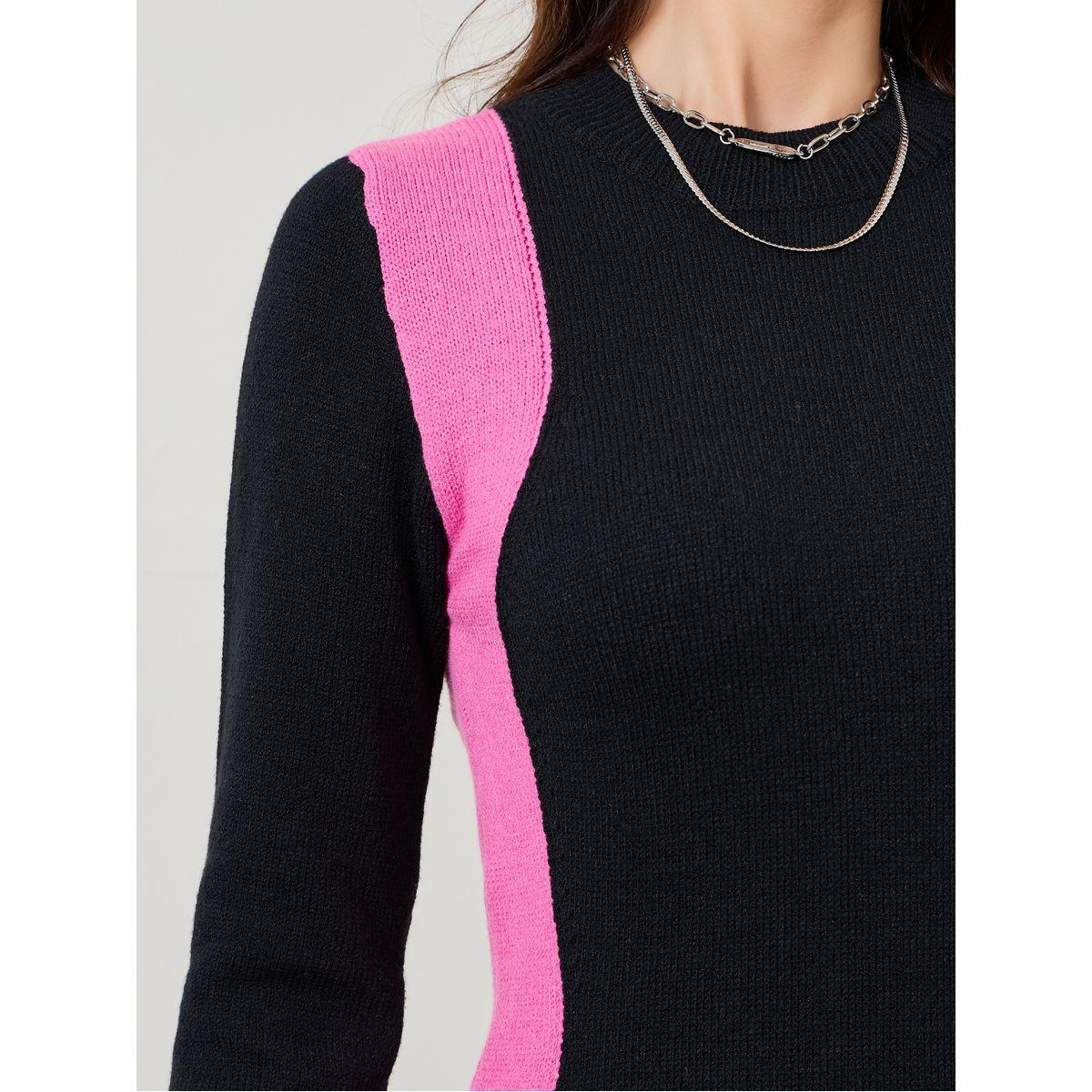 فستان ميدي بنمط كتل الالوان-women-clothing-dresses-image-3