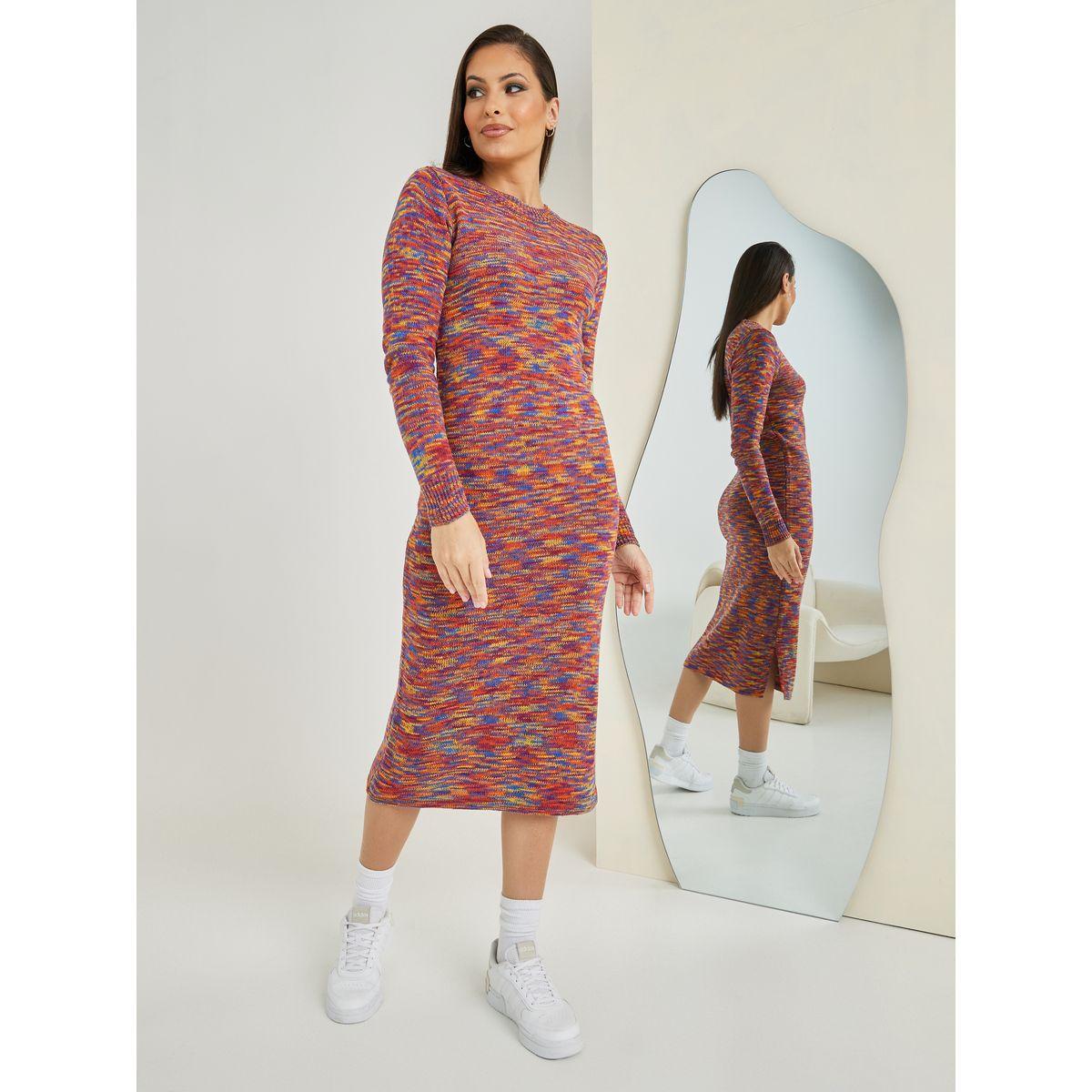 Styli Side Slit Sweater Bodycon Midi Dress-women-clothing-dresses-image-1