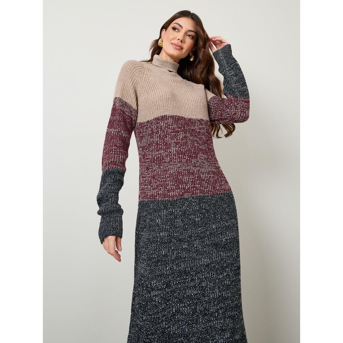 Styli Colorblock Sweater Midi Dress-women-clothing-dresses-image-2