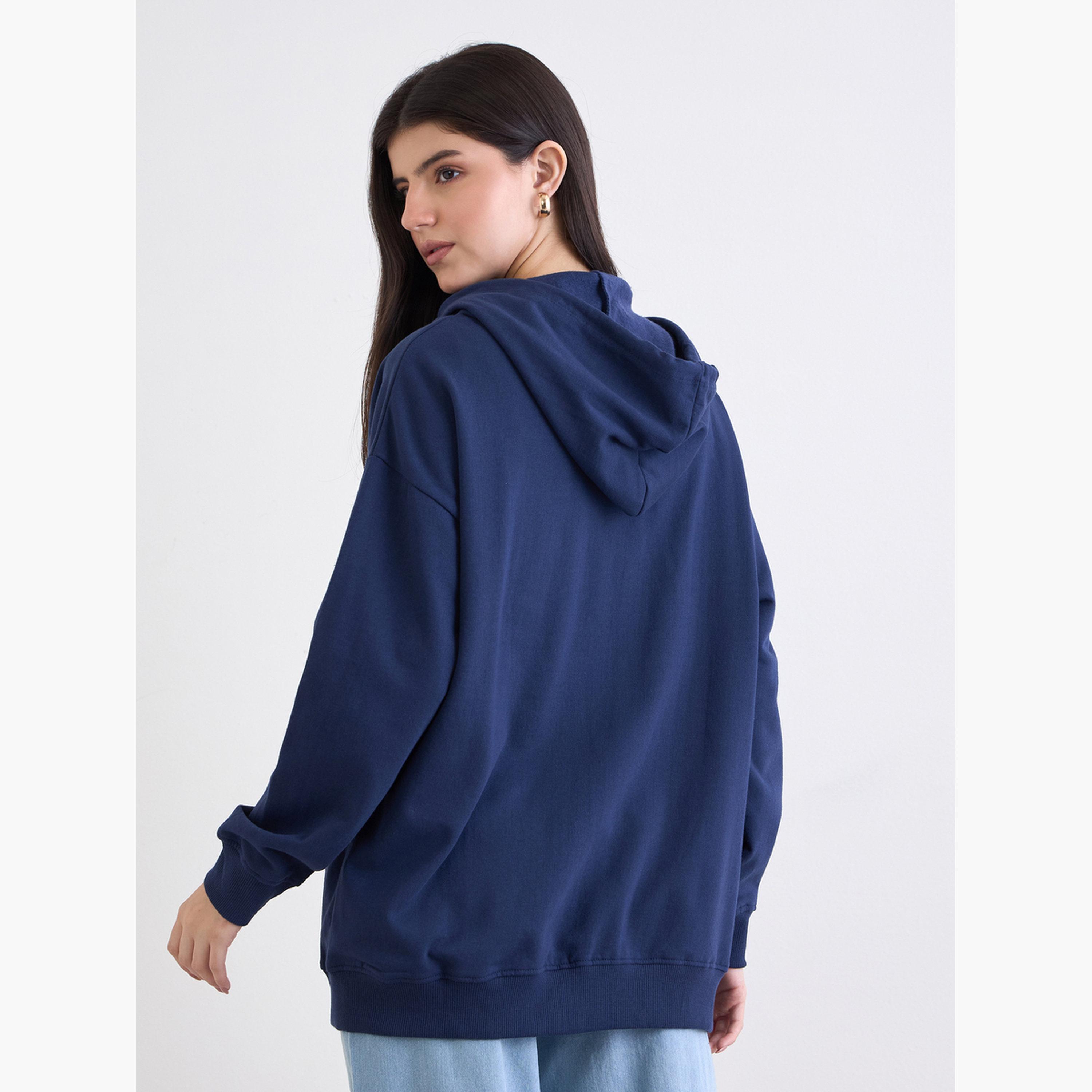 ستايلي - هودي طويل بسحاب حجم كبير-women-clothing-hoodiesandsweatshirts-hoodies-image-5