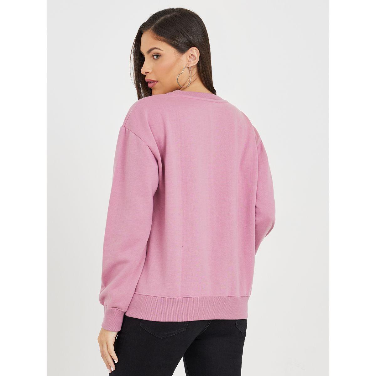Styli Drop Shoulder Regular Length Knitted Sweatshirt-women-winterwear-hoodiesandsweatshirts-sweatshirts-image-4