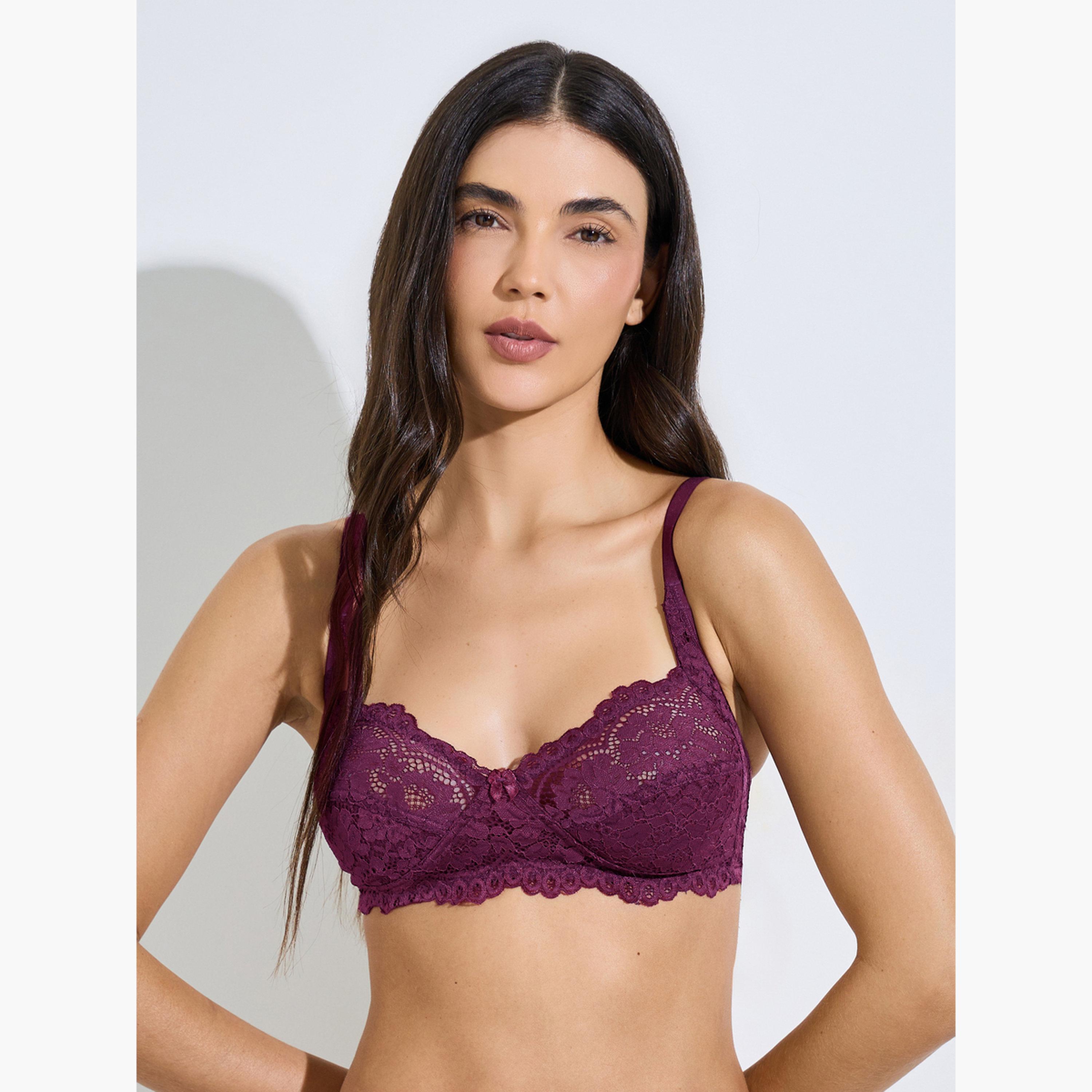 طقم من حمالتي صدر كب كامل دانتيل بدون سلك وبدون حشوة-women-clothing-lingerie-bras-image-4