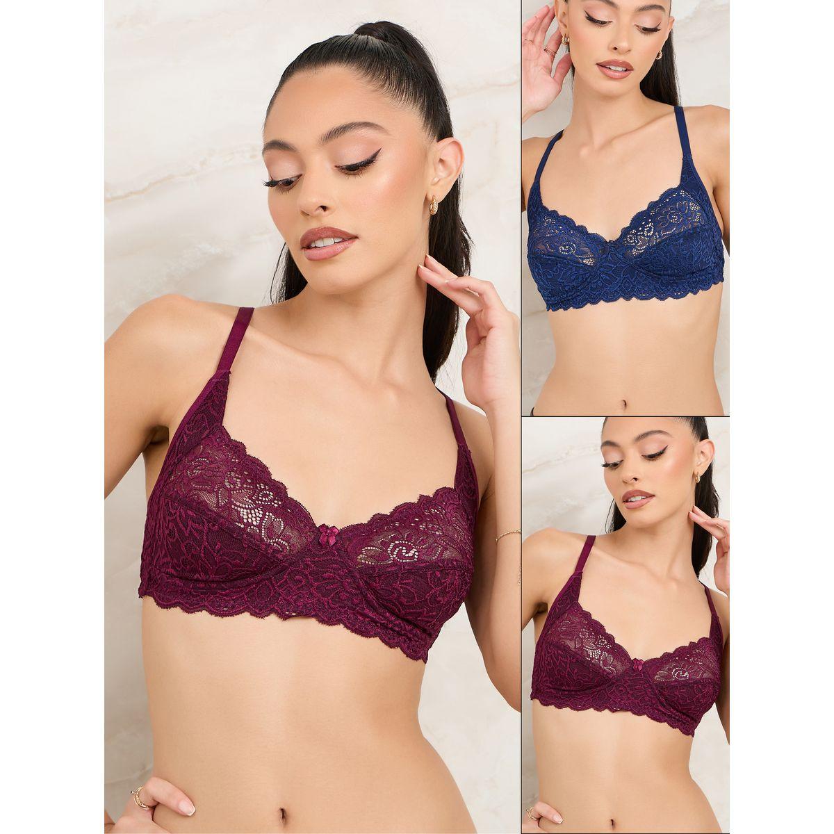 Styli Pack of 2- Non Wired Non Padded All Over Lace Full Cup Bra-women-clothing-lingerie-bras-image-1
