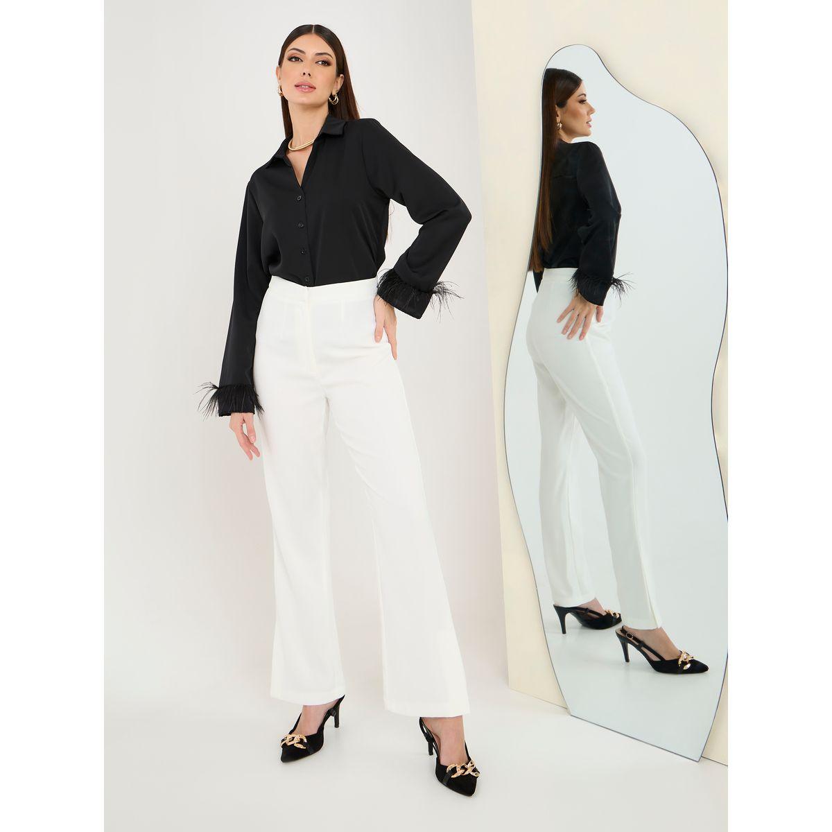 بنطال كاجوال بخصر عالي-women-clothing-bottoms-trousers-image-1