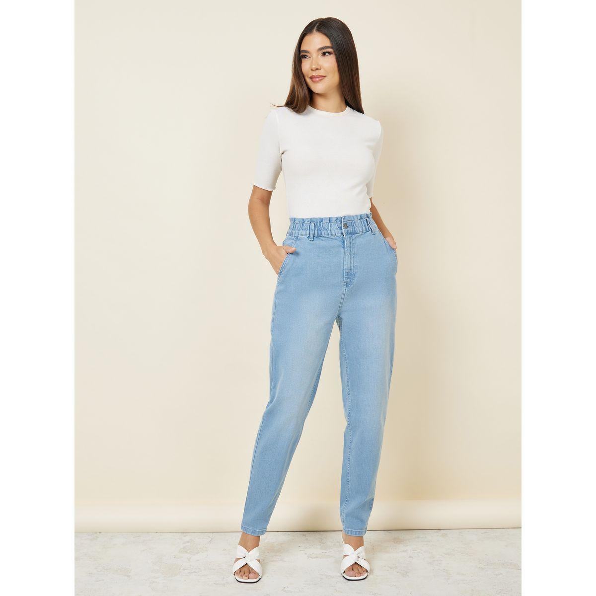 جينز بقصة موم وخصر بيبر باغ-women-clothing-bottoms-jeans-image-2