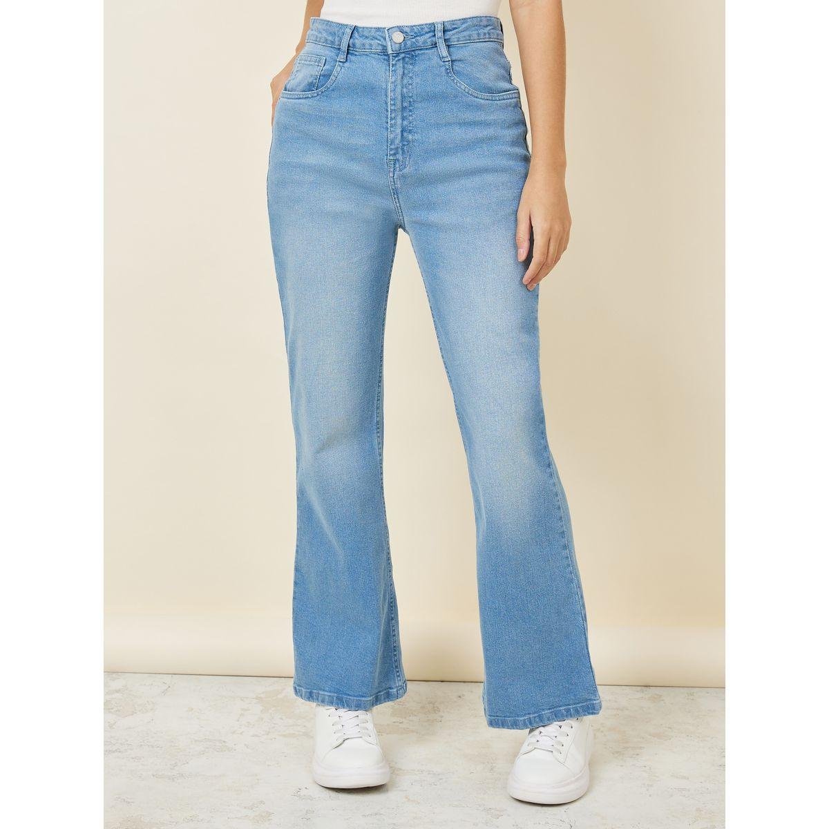 جينز بخصر عالي وتفاصيل لون باهت-women-clothing-bottoms-jeans-image-1