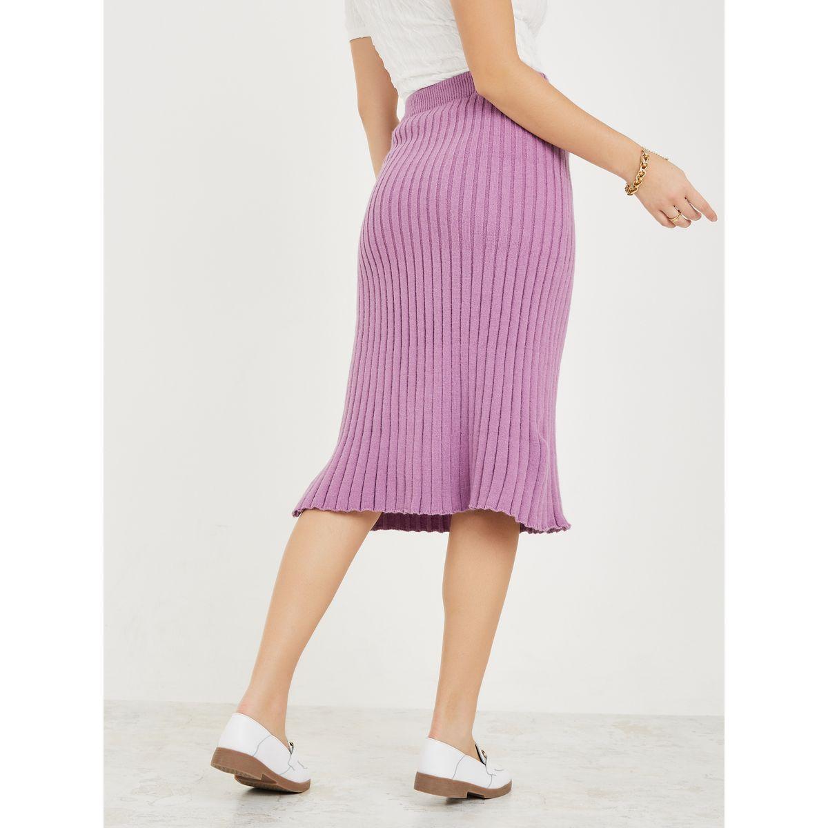 Styli Knit Ribbed Bodycon Midi Skirt With Side Slit-women-clothing-bottoms-skirts-image-4