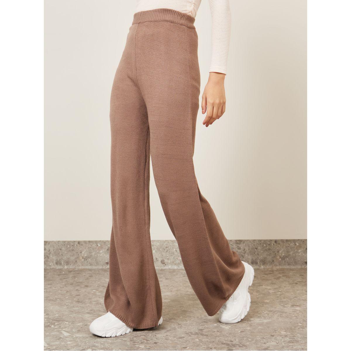 Styli Flat Knit High Rise Wide Leg Pants-women-clothing-bottoms-trousers-image-2