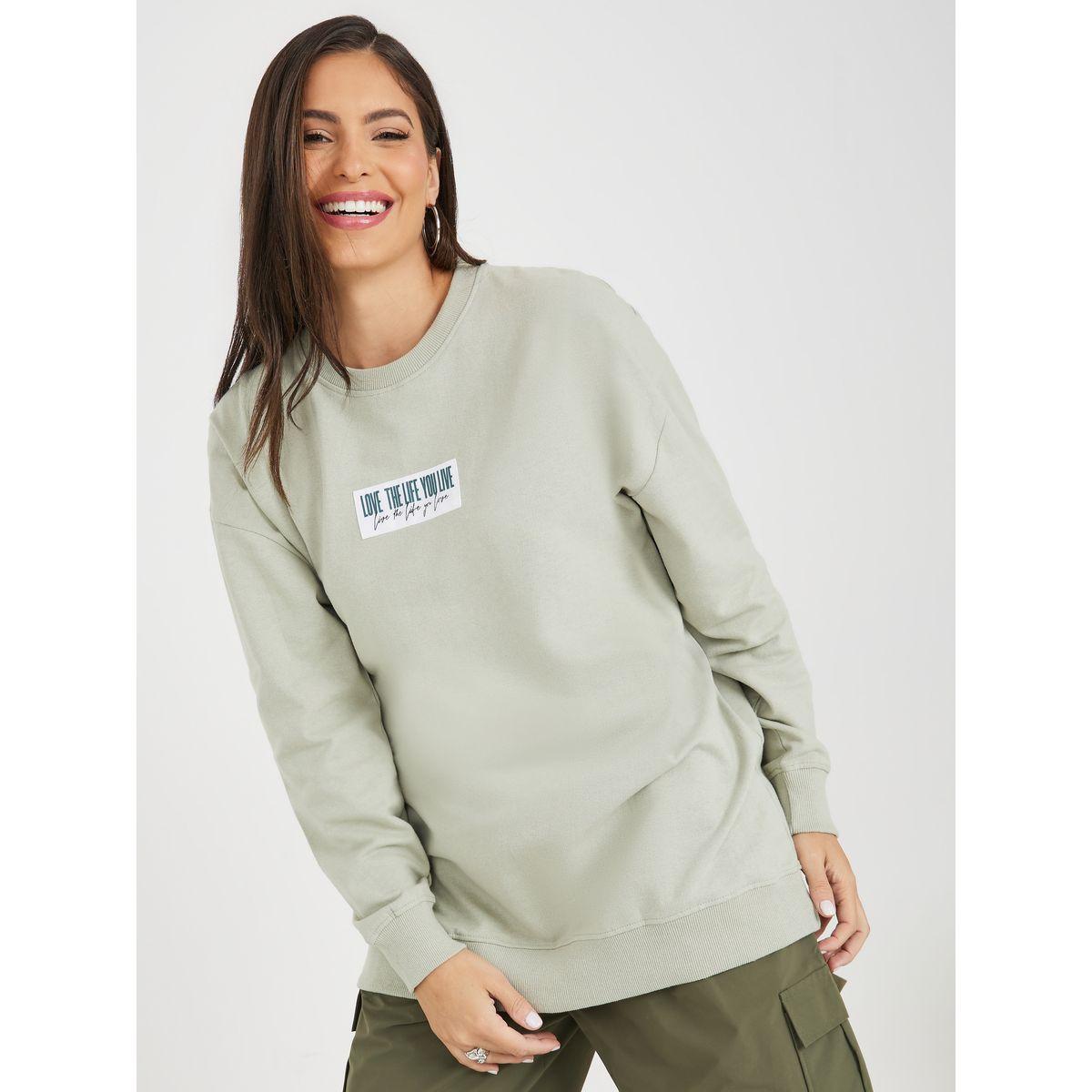 Styli Oversized Longline Patch Slogan Sweatshirt-women-winterwear-hoodiesandsweatshirts-sweatshirts-image-3