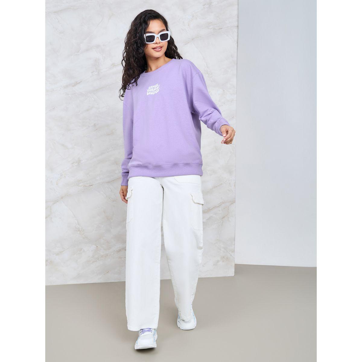Styli Regular Fit Slogan Print Regular Length Sweatshirt-women-winterwear-hoodiesandsweatshirts-sweatshirts-image-2