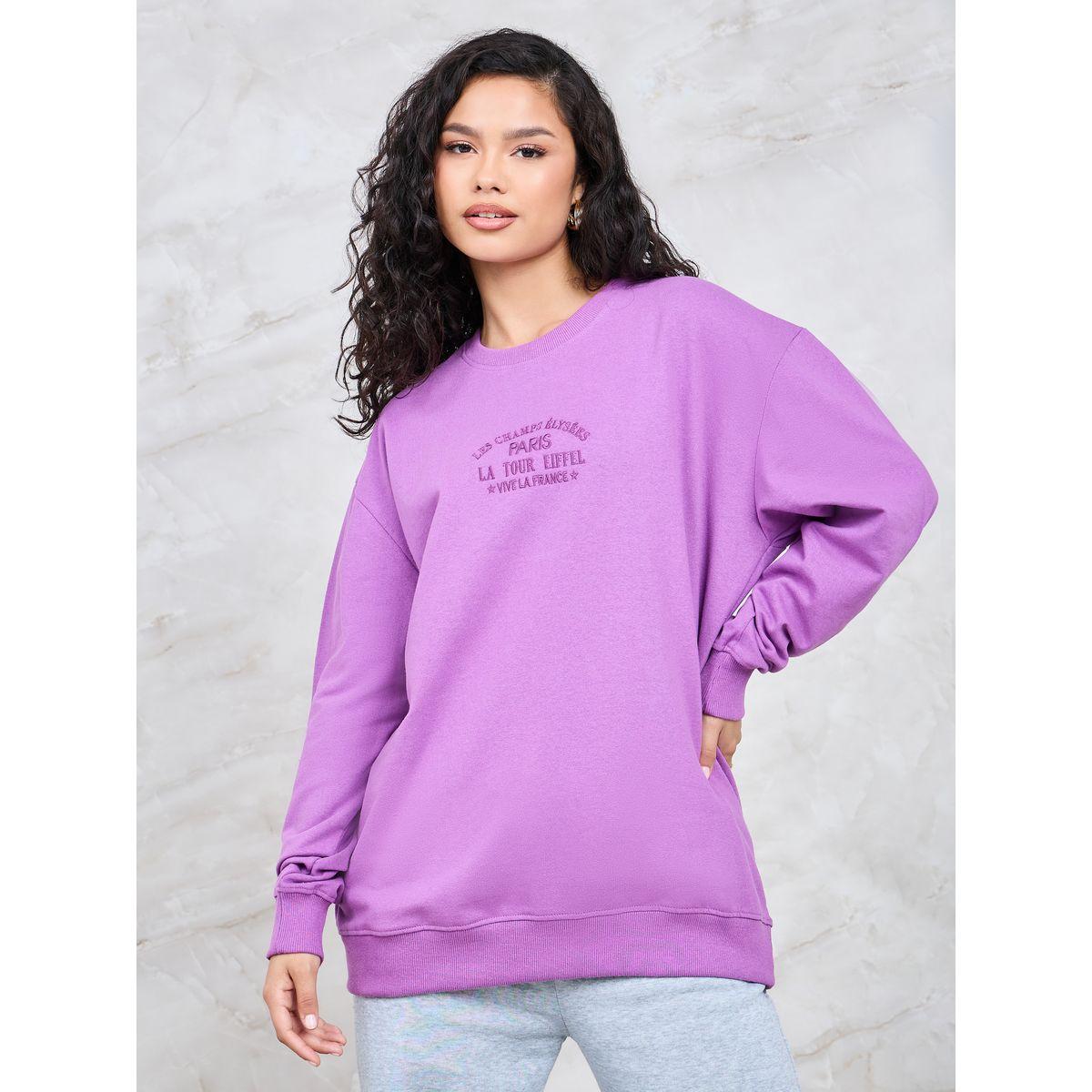 سويت شيرت بقصة عادية-women-winterwear-hoodiesandsweatshirts-sweatshirts-image-1