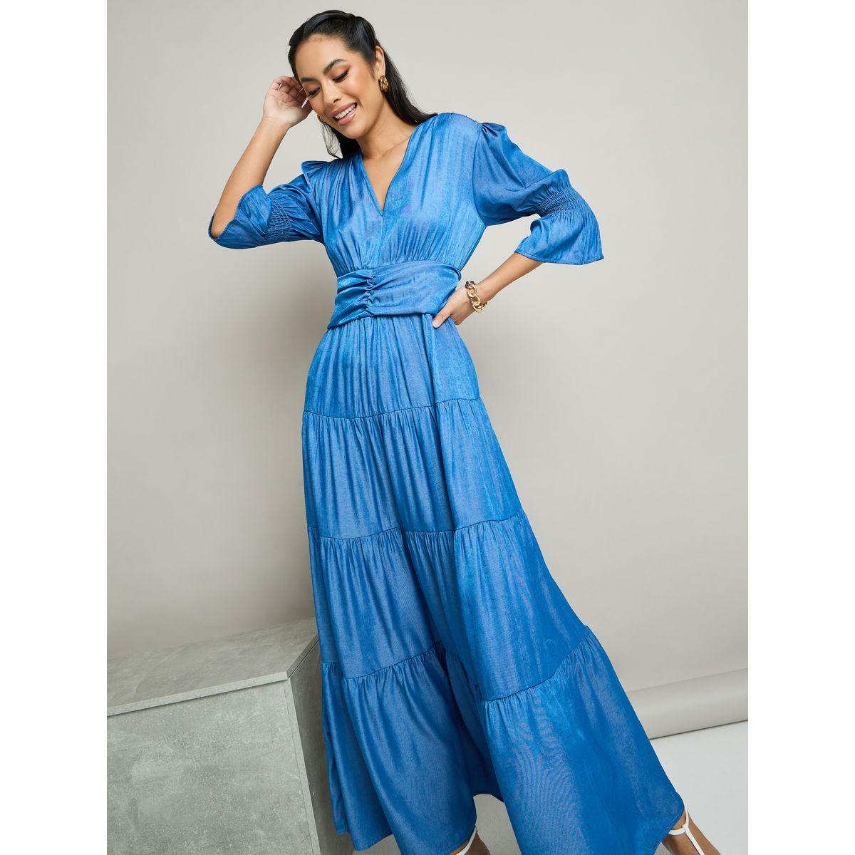 Styli Gathered Detail Tiered Maxi Dress-women-clothing-dresses-image-2