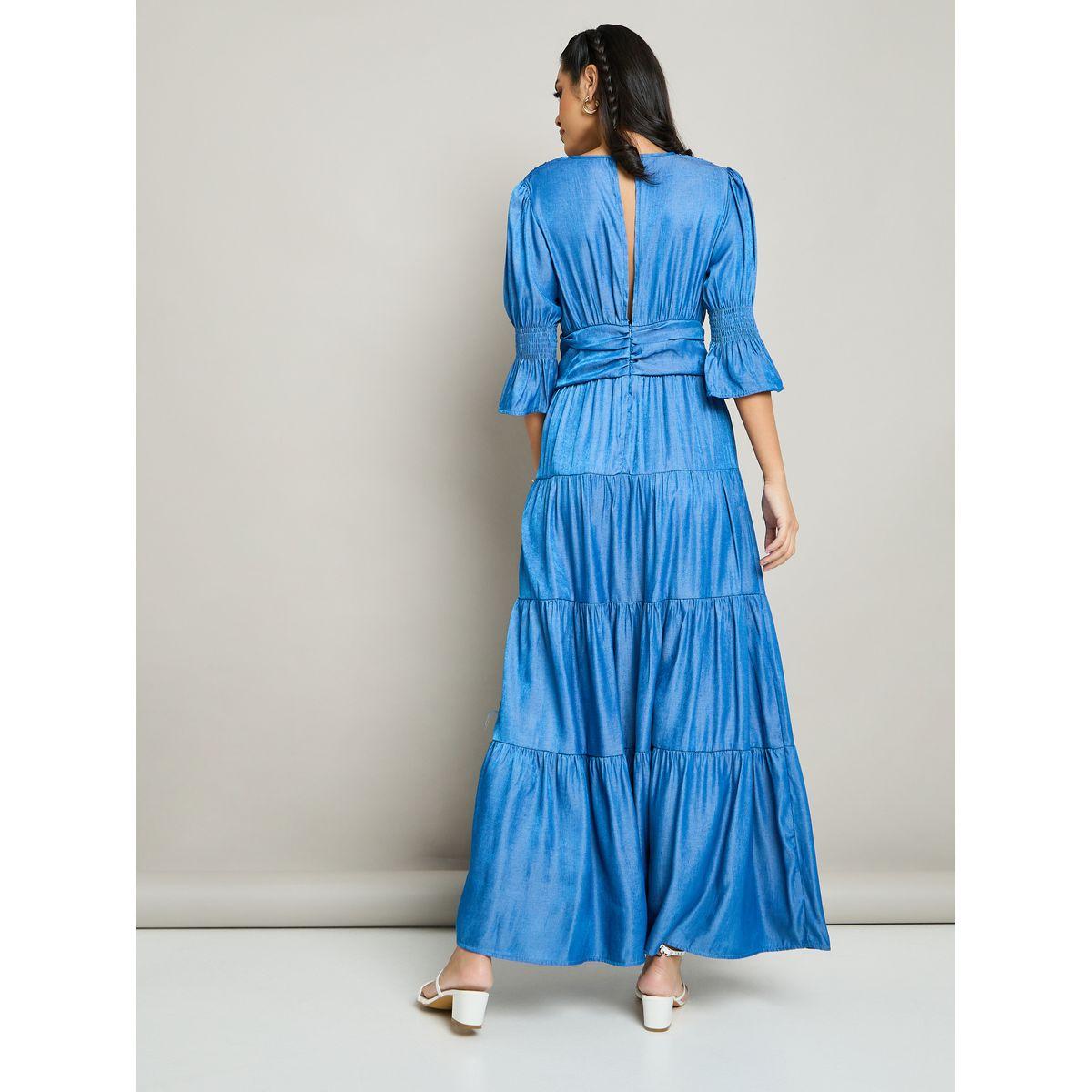 Styli Gathered Detail Tiered Maxi Dress-women-clothing-dresses-image-4