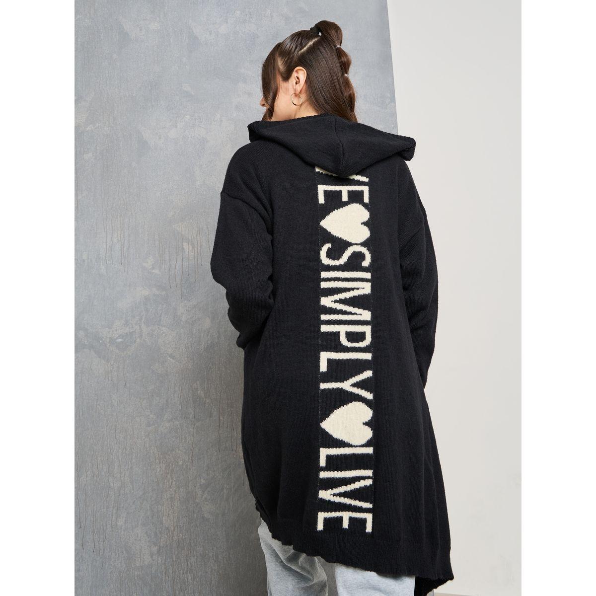 Styli Oversized Back Letter Print Longline Cardigan-women-clothing-cardigansandjumpers-jumpers-image-1