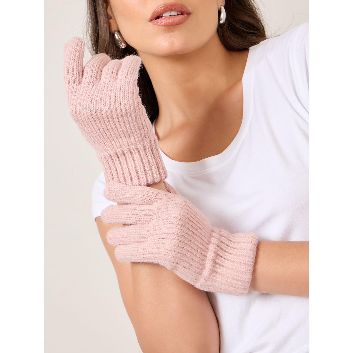 Styli Solid Knitted Gloves-women-winterwear-gloves-image-1