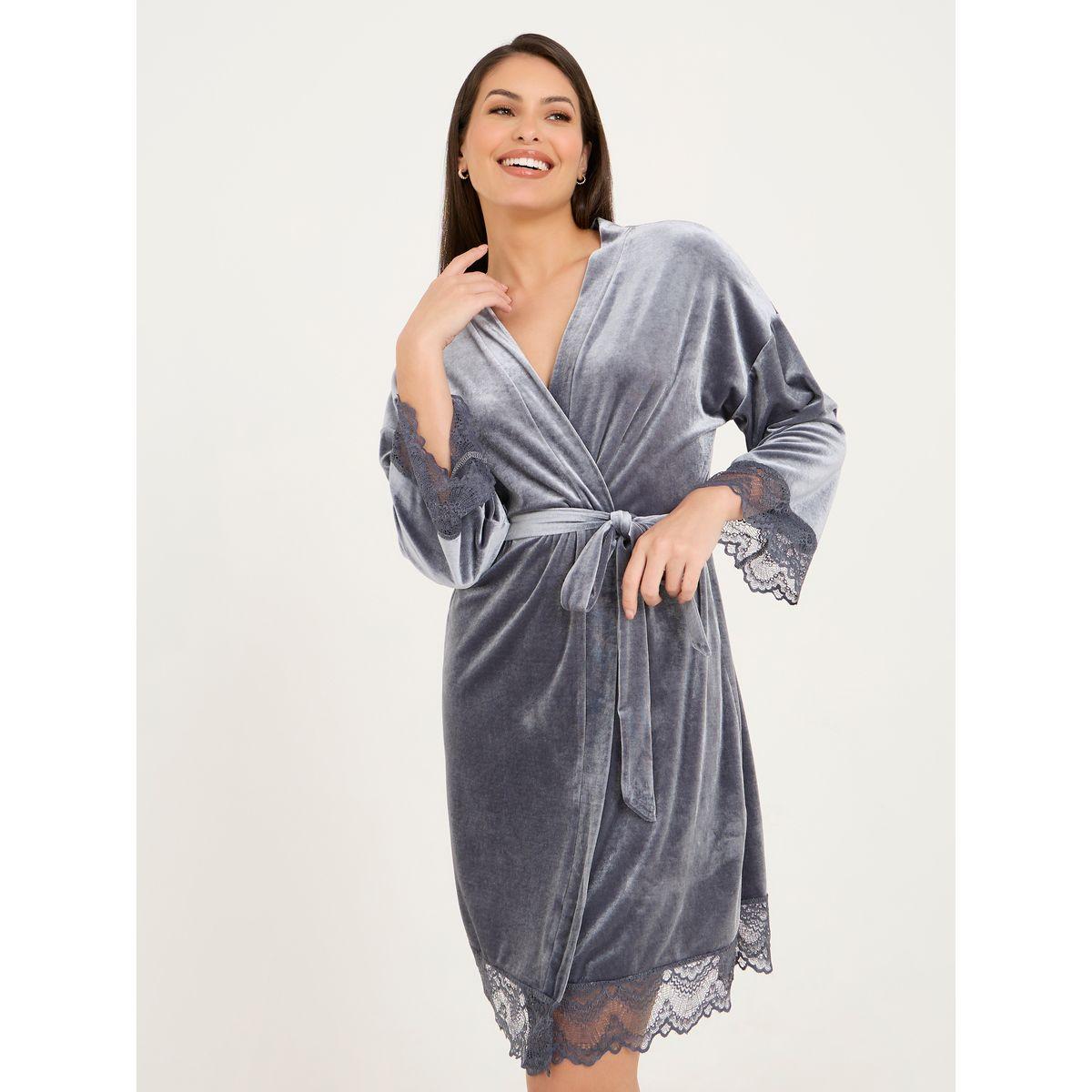 Styli Unwind Velvet Lace Edge Pocket Robe-women-clothing-nightwear-robes-image-2