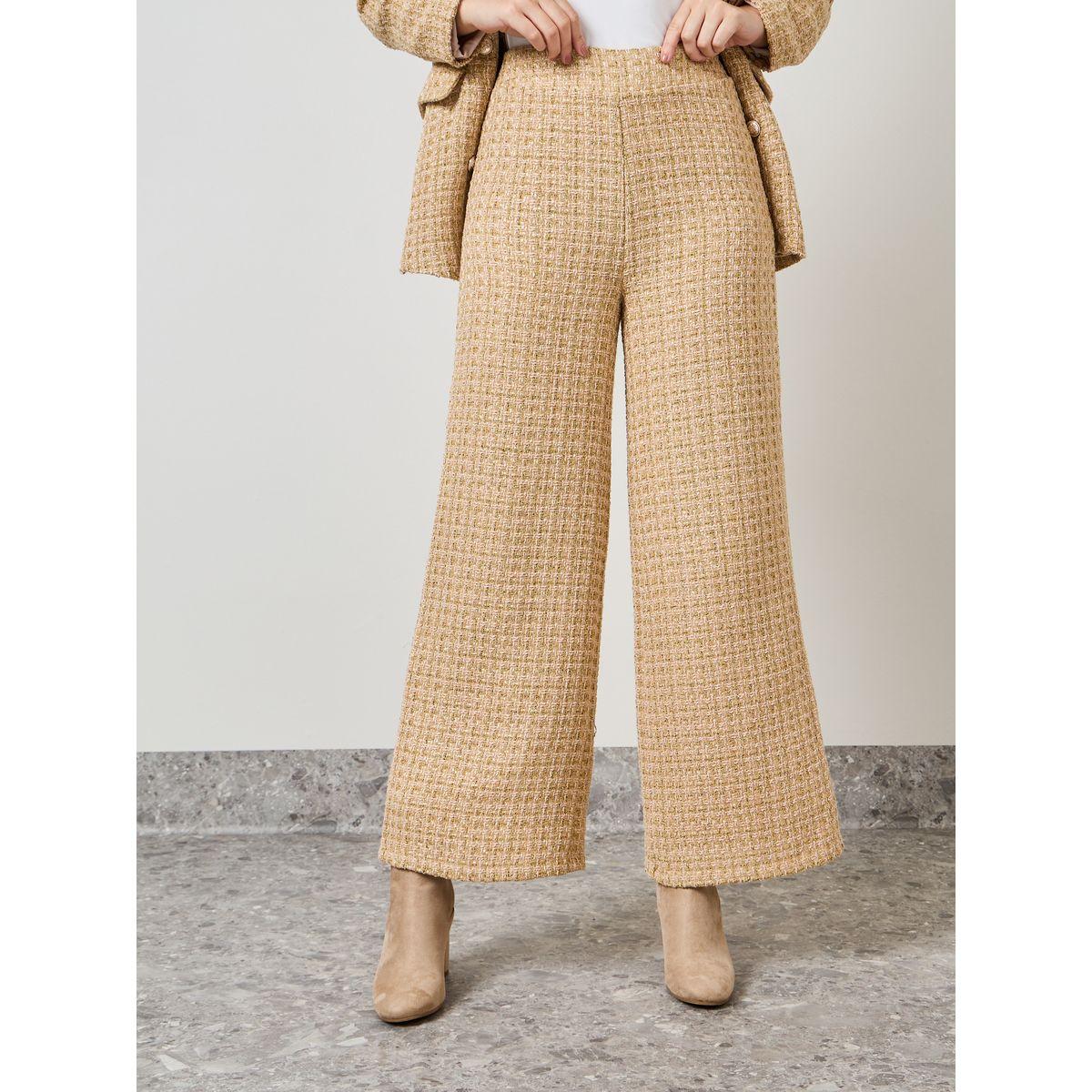 Styli Tweed Straight Leg Trouser with Zip Closure-women-clothing-bottoms-trousers-image-2