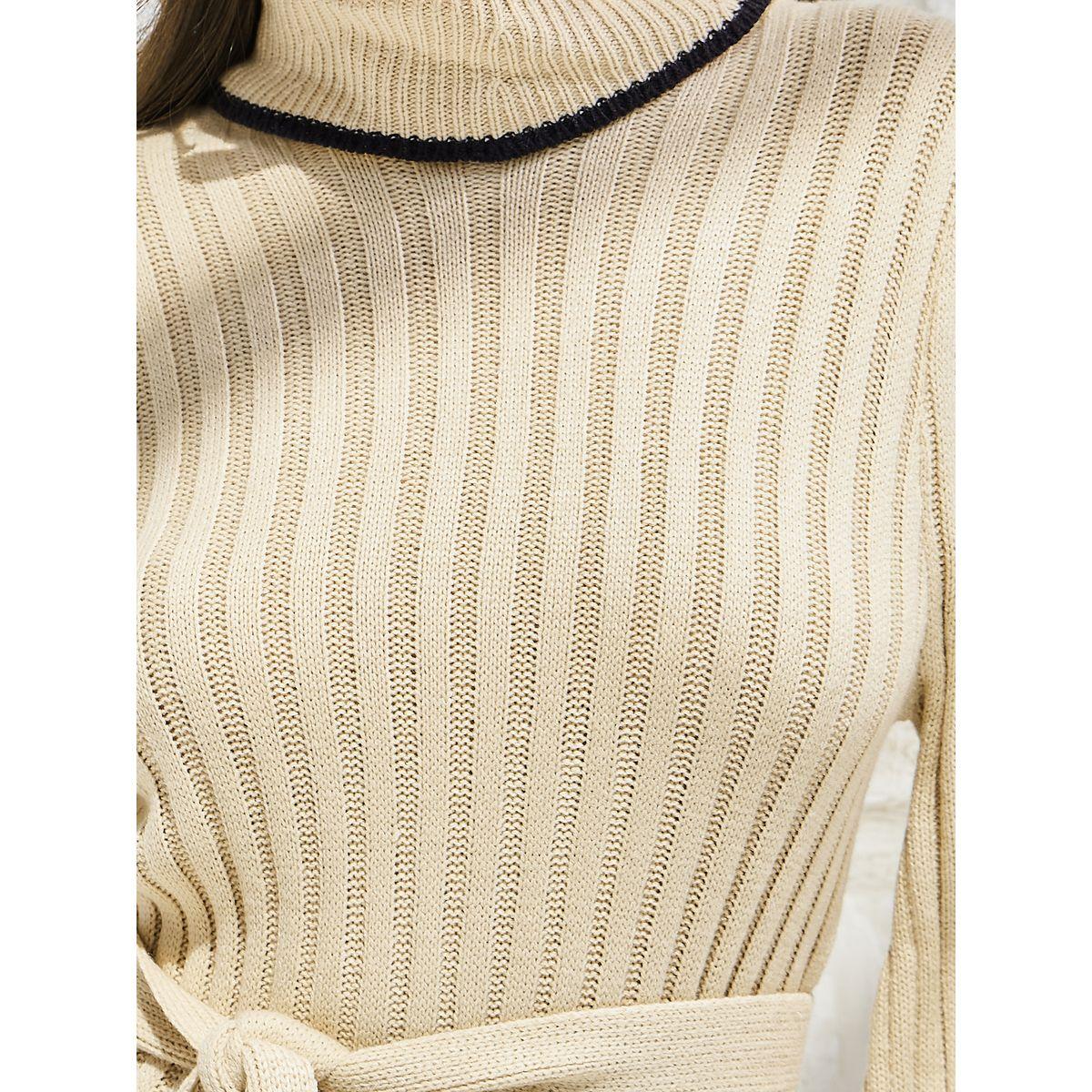 Styli Limited Flared Knit Sweater Midi Dress With Belt-women-clothing-dresses-image-3