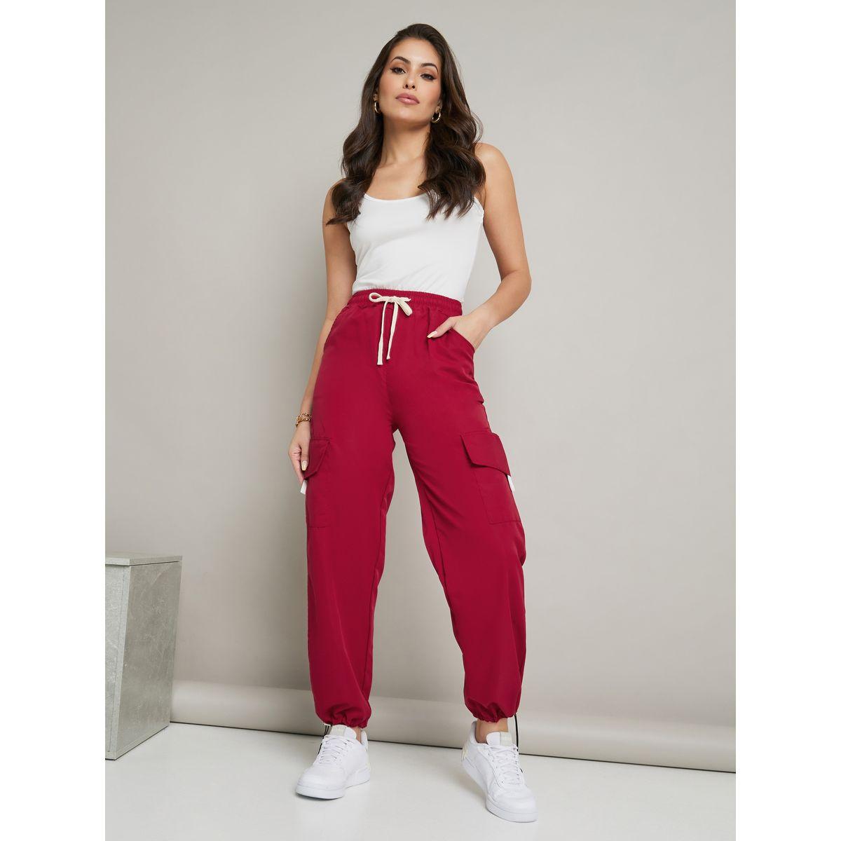 Styli Drawcord Waistband Cargo Pants-women-clothing-bottoms-trousers-image-1