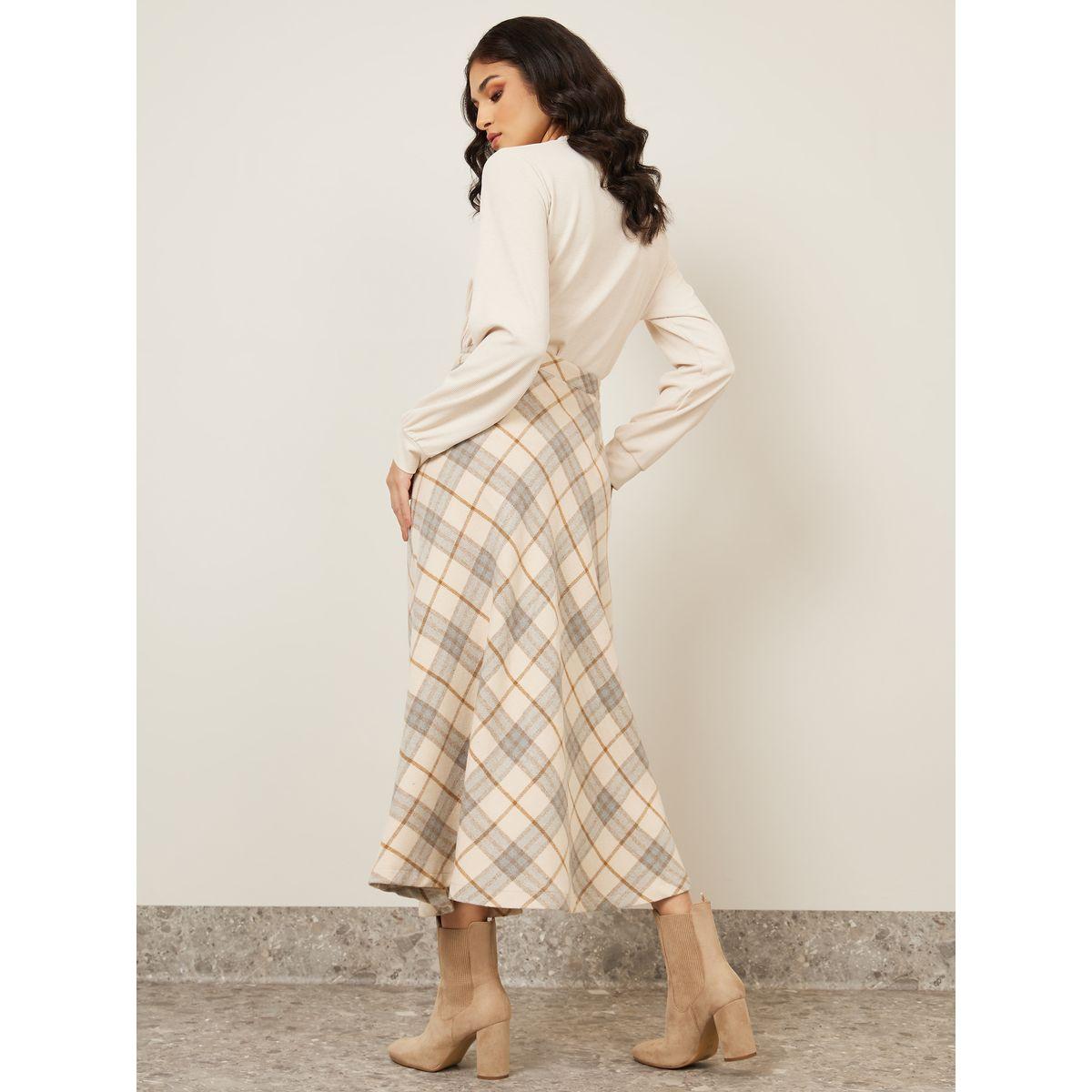Styli Flannel Print High Rise A-Line Midi Skirt-women-clothing-bottoms-skirts-image-4