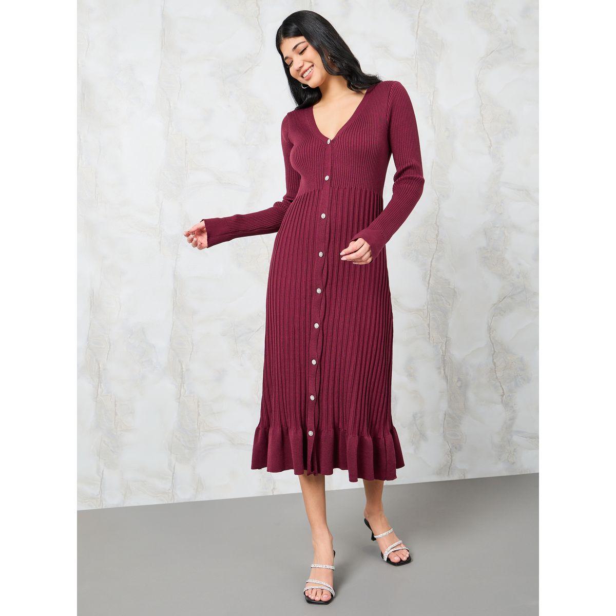 فستان ميدي بأزرار غلق-women-clothing-dresses-image-2