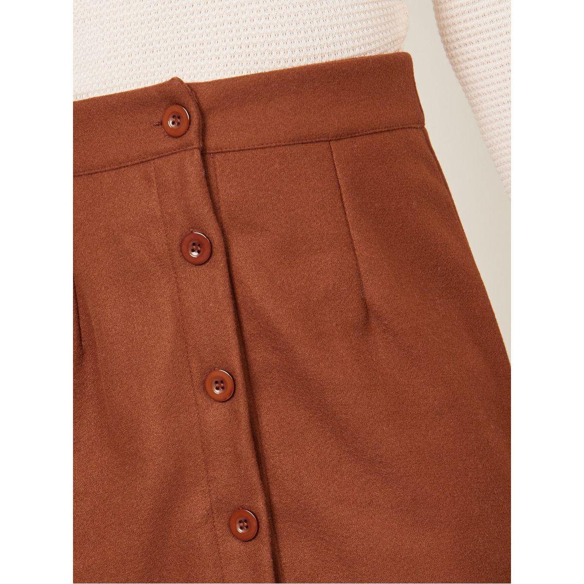 Styli Wool Like Midi Skirt with Front Button-women-clothing-bottoms-skirts-image-3