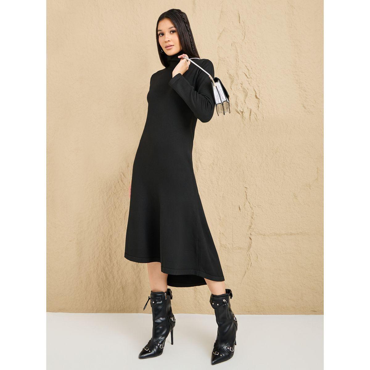 Styli Turtle Neck Knit Sweater Midi Dress-women-clothing-dresses-image-1